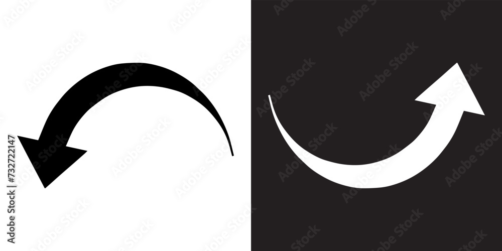 Poster curved arrow icon vector. arrow pointer icon sign symbol in trendy flat style. arrow down up vector 