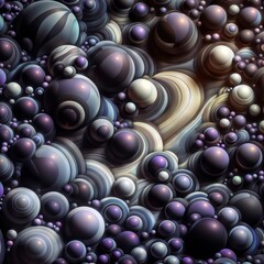 Purple & Blue Spherescape: Gradient spheres in various sizes create a mesmerizing digital artwork.