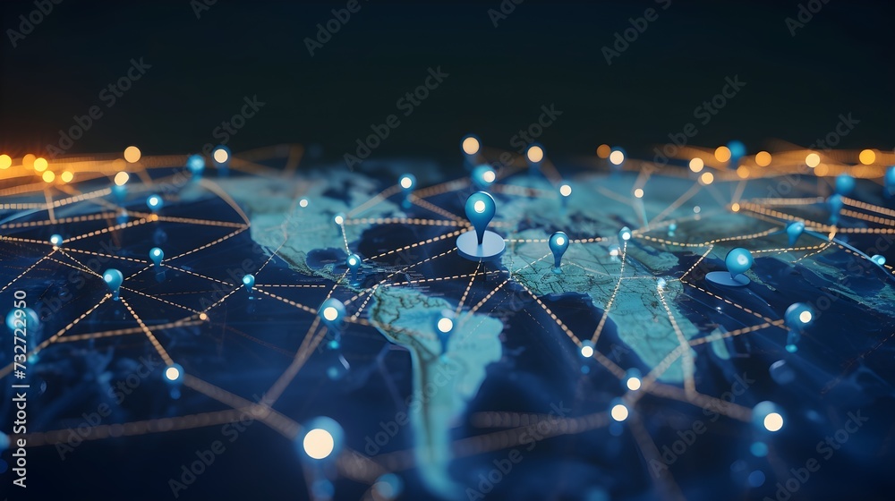 Sticker seo geolocation maps business networking pinpoint global worldwide data marketing growth (generative