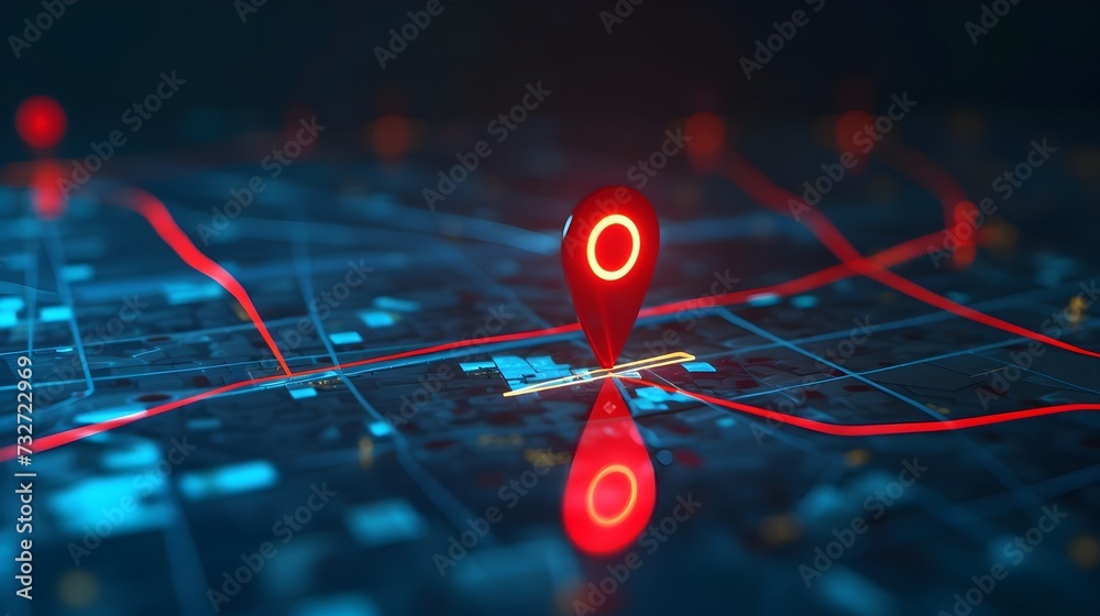 Wall mural seo geolocation maps business networking pinpoint global worldwide data marketing growth (generative
