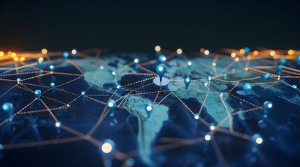 SEO Geolocation Maps Business Networking Pinpoint Global Worldwide Data Marketing Growth (Generative AI)