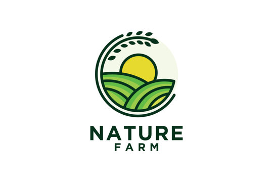 Nature farm logo design creative unique concept