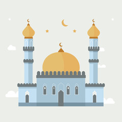 Flat Vector Islamic Mosque Building