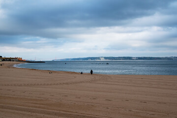 View of the beach in Oeiras, Portugal