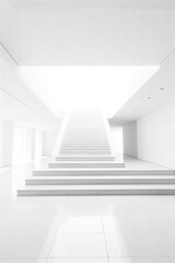 white staircase in a modern building