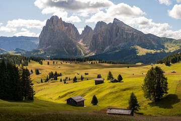 Morning views of the Alpi di Siusi in the Dolomites