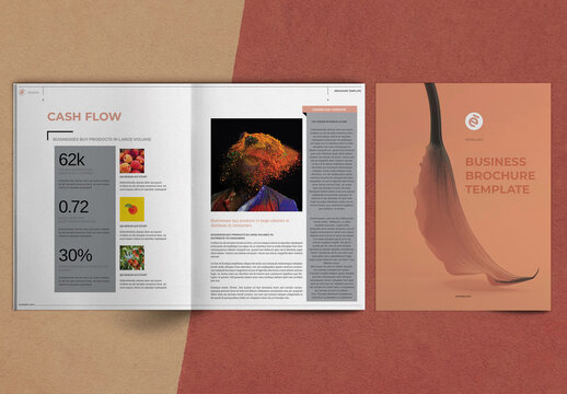 Peach Fuzz Color Business Brochure Layout