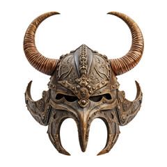 Vintage Viking helmet with horns transparent background