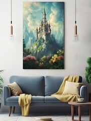 Fairytale Turrets Castle Canvas Print: Enchanting Nature Wall Decor