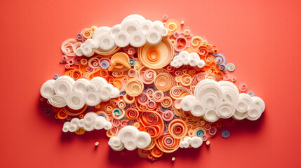 An enchanting childrens illustration created in the whimsical quilling style