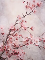 Cherry Blossom Petals at Dawn - Scenic Prints for Botanical Wall Art