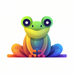 Colorful Gradient Frog Logo Artwork.