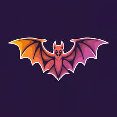 Gradient Colored Bat Logo Concept.