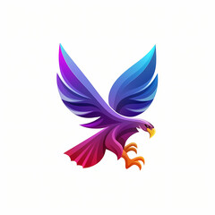 Fototapeta na wymiar Gradient Colored Eagle Logo Design.