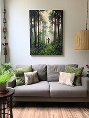 Greenery Scene: Vintage Art Captures Contemporary Landscape of Serene Bamboo Forests