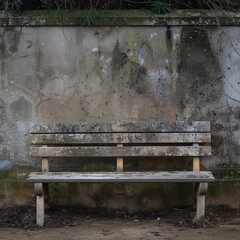 A weathered outdoor bench