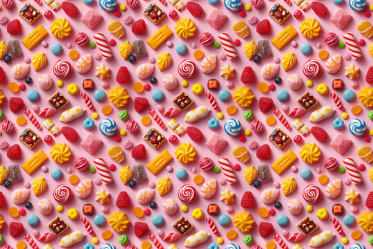 Assorted candy collection pattern