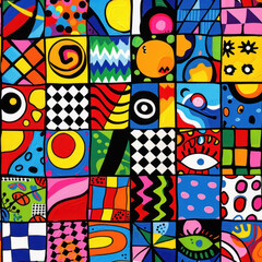 Obraz premium Vivid geometric collage