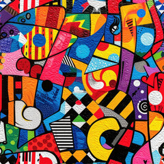 Colorful abstract collage pattern