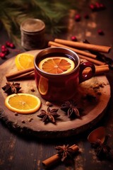 a glass of mulled wine in winter, New Year