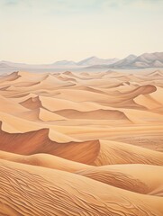 Fototapeta na wymiar Desert Sand Scenic: Vintage Landscape of Aerial Dunes