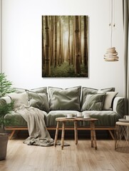 Ethereal Tranquility: Serene Bamboo Forests in Vintage Earth Tones