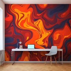 Design a hot and fiery backdrop with a seamless pattern of lava flow and vibrant flames. This energetic composition adds excitement  Generative AI,