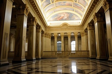 Obraz premium Building place of versatile, View of capitol or city hall is the municipal administration palace of Versailles AI Generated 