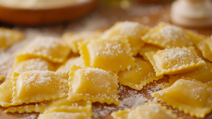 Close-up photo of Italian dish ravioli