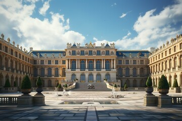 Obraz premium Building place of versatile, View of capitol or city hall is the municipal administration palace of Versailles AI Generated 