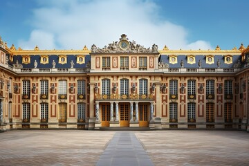 Fototapeta na wymiar Building place of versatile, View of capitol or city hall is the municipal administration palace of Versailles AI Generated 