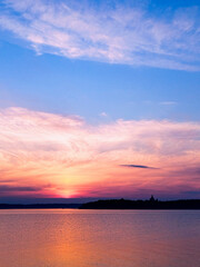 sunset over the lake