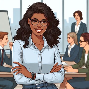 Illustration of Professional Woman at Work