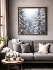Frosted Pine Forests: Captivating Winter View of Snowy Nature - Forest Wall Art