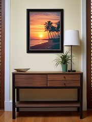 Silhouetted Palm Beaches: Framed Landscape Print