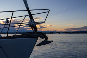 Silhouette of Sail Boat at Sunset
