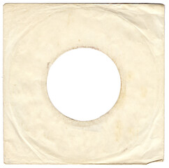 7-Inch Schallplattenhülle aus altem Papier mit Loch für Single Platte