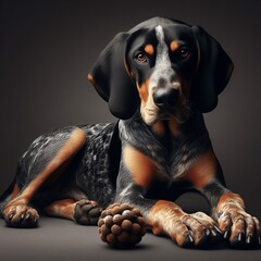 Bluetick Coonhound Posing with Treats