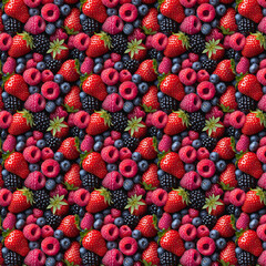  Fruit pattern of colorful berries.