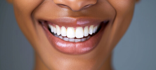Fototapeta premium Beautiful smile with clean white teeth