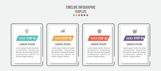 Vector Infographic label design template with icons and 4 options or steps.