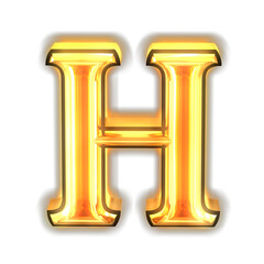 Glowing gold symbol. letter h