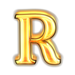 Glowing gold symbol. letter r