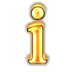 Glowing gold symbol. letter i