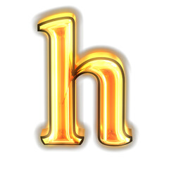 Glowing gold symbol. letter h