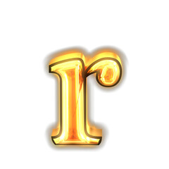 Glowing gold symbol. letter r