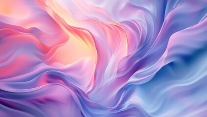 Obraz premium Dreamy abstract smooth wavy lines soft color gradient. Background for technological processes, science, presentations, education, etc