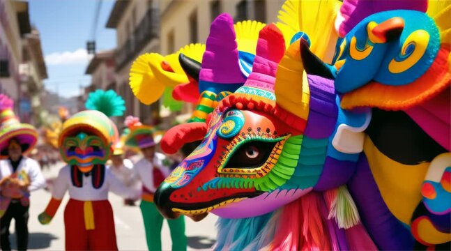 お祭りの着ぐるみの風景