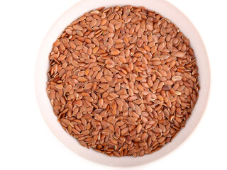  linseeds, flax seed over white background