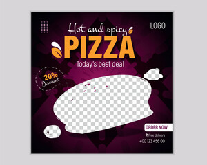 Delicious food menu and restaurant social media banner template